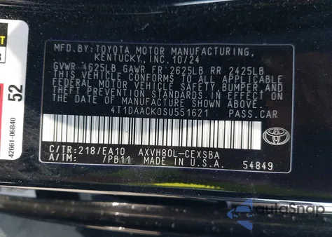 2025 Toyota Camry Se из США, поврежденный, VIN 4T1DAACK0SU551621